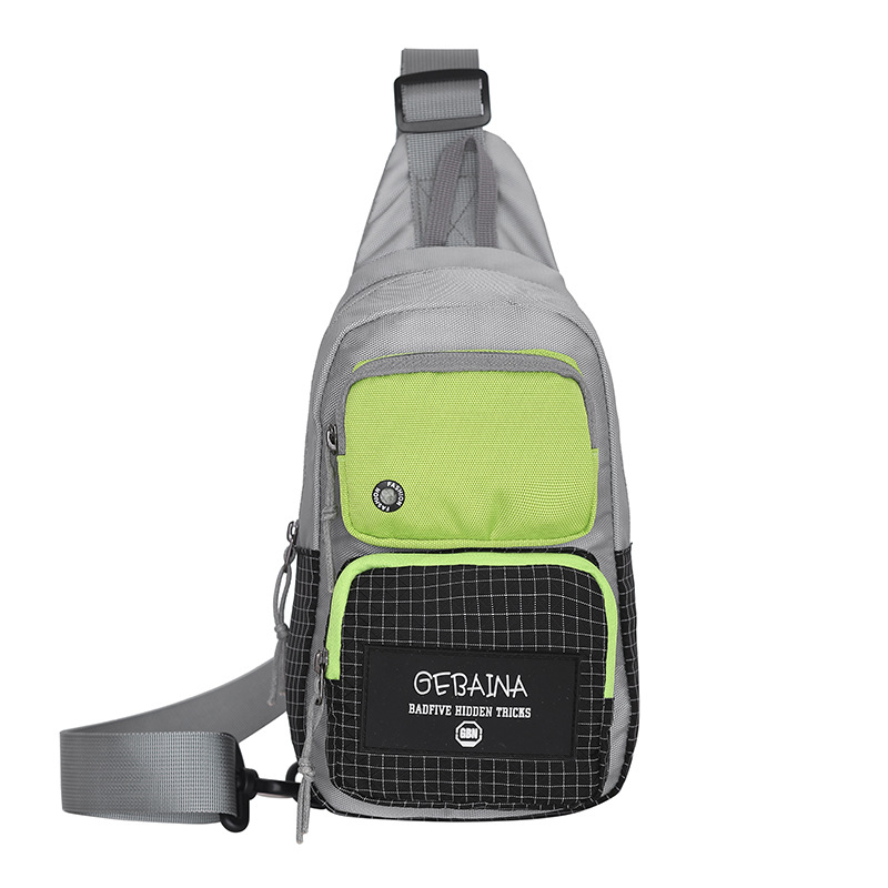 Férfi mellkas táska Oxford anyagból, cipzáras, függőleges négyzet alakú, belső ID rekesz, betűs minta, városi egyszerű stílus