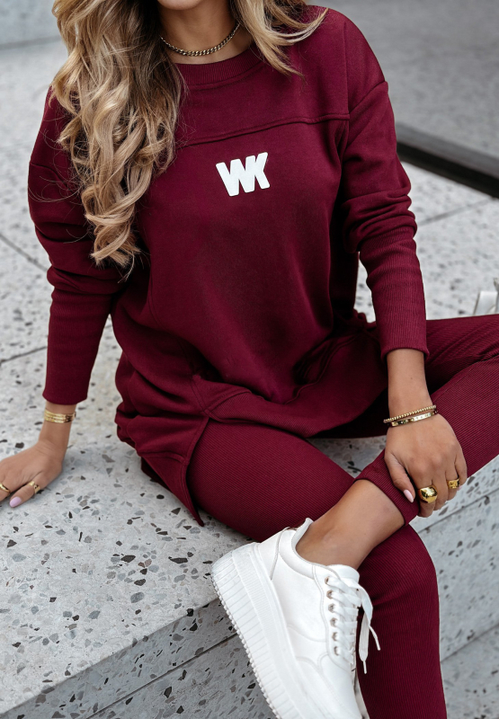 Női két részes hosszú ujjú nyomtatott nadrágkosztüm, streetwear stílus, poliészter 50–70%