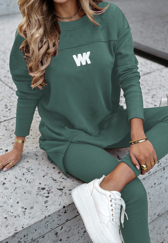 Női két részes hosszú ujjú nyomtatott nadrágkosztüm, streetwear stílus, poliészter 50–70%