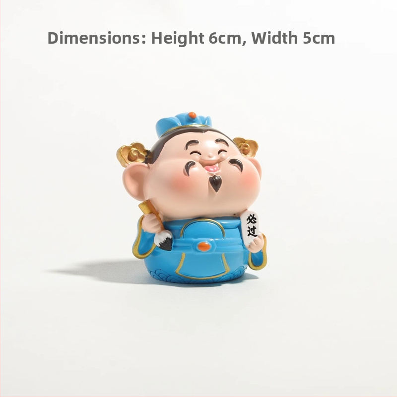 Munkaasztali dísz: Amitábha Buda és a Gazdagság Istene, gyanta, aranyos stílus, ajándék osztálytárs születésnapjára vagy karácsonyra