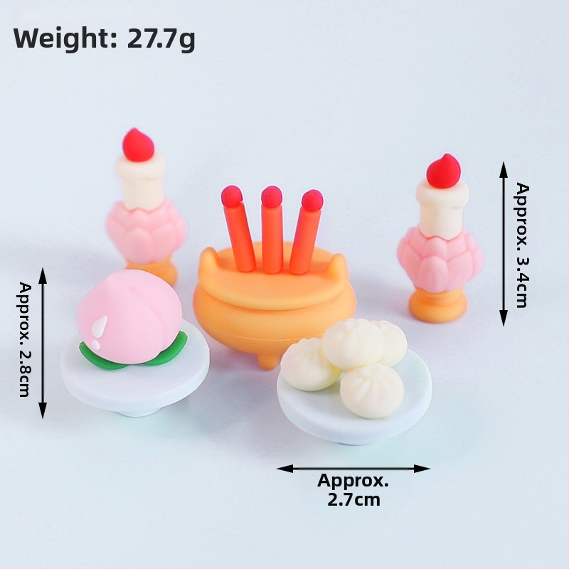 Munkaasztali dísz: Amitábha Buda és a Gazdagság Istene, gyanta, aranyos stílus, ajándék osztálytárs születésnapjára vagy karácsonyra