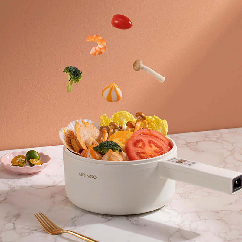 Električna posuda za kuhanje, 700W, kapaciteta 1–2 osobe, unutarnja posuda keramičkog glaziranja, LCD zaslon s tajmerom i regulacijom temperature; funkcije: para, prženje, kuhanje, dinstanje i hot pot