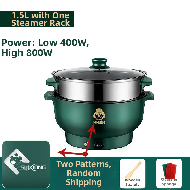 Električni wok s integriranim funkcijama pare i kuhanja, 800–1000W, unutarnja posuda od porcelanskog kristala, 110V