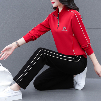 Ženski jesenji sportski set 2024 – udoban hoodie i hlače, dva komada, pamuk-poliester.