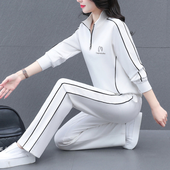 Ženski jesenji sportski set 2024 – udoban hoodie i hlače, dva komada, pamuk-poliester.