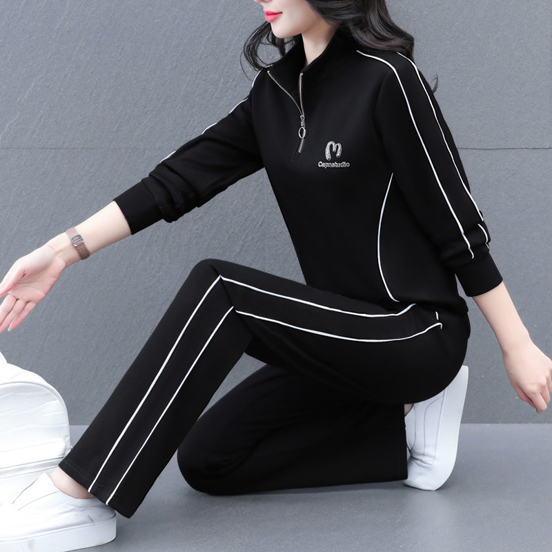 Ženski jesenji sportski set 2024 – udoban hoodie i hlače, dva komada, pamuk-poliester.