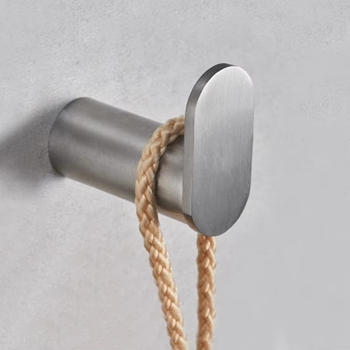 Единична закачалка от неръждаема стомана за кухня и баня — 304 неръждаема стомана, модерен минималистичен стил, стенен монтаж, товарност до 15 кг