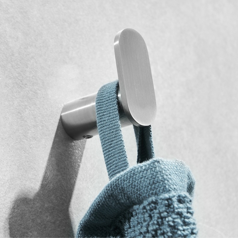 Единична закачалка от неръждаема стомана за кухня и баня — 304 неръждаема стомана, модерен минималистичен стил, стенен монтаж, товарност до 15 кг