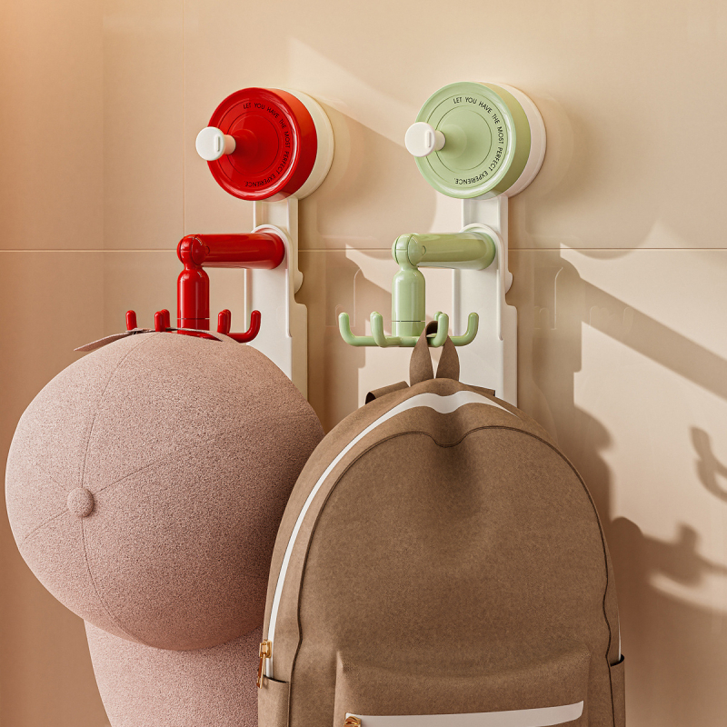 Late wind ABS стенен кухненски органайзер с вакуумна чашка, въртящи се шест зъби за съдове и прибори, тегло 83.5 g