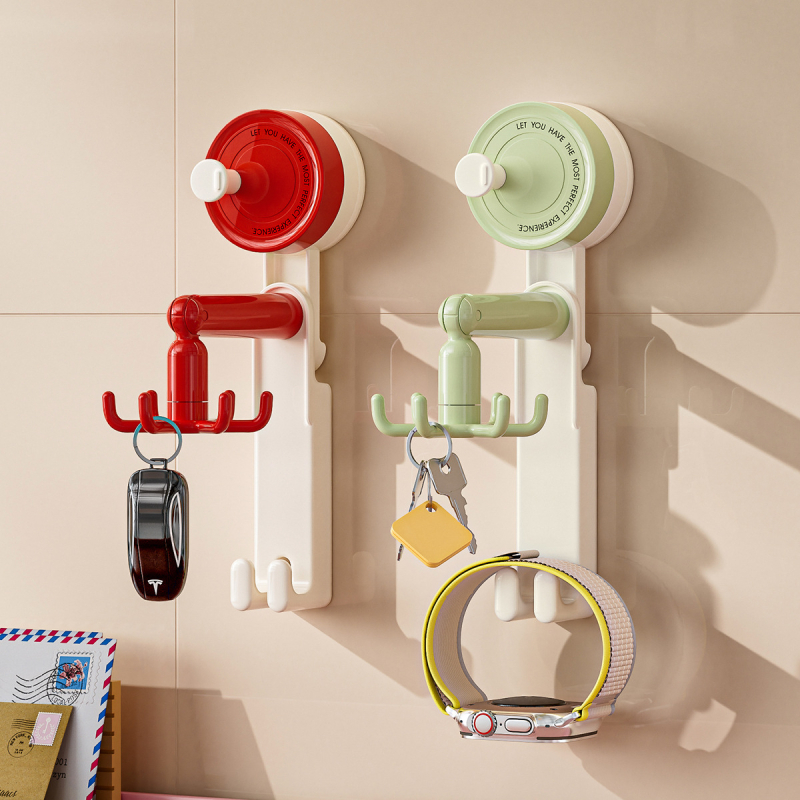 Late wind ABS стенен кухненски органайзер с вакуумна чашка, въртящи се шест зъби за съдове и прибори, тегло 83.5 g