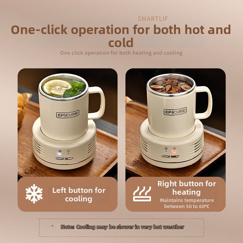 Mini stolný pohár na chladenie a ohrievanie nápojov, kovové telo, jednoduchý štýl, značka A friend