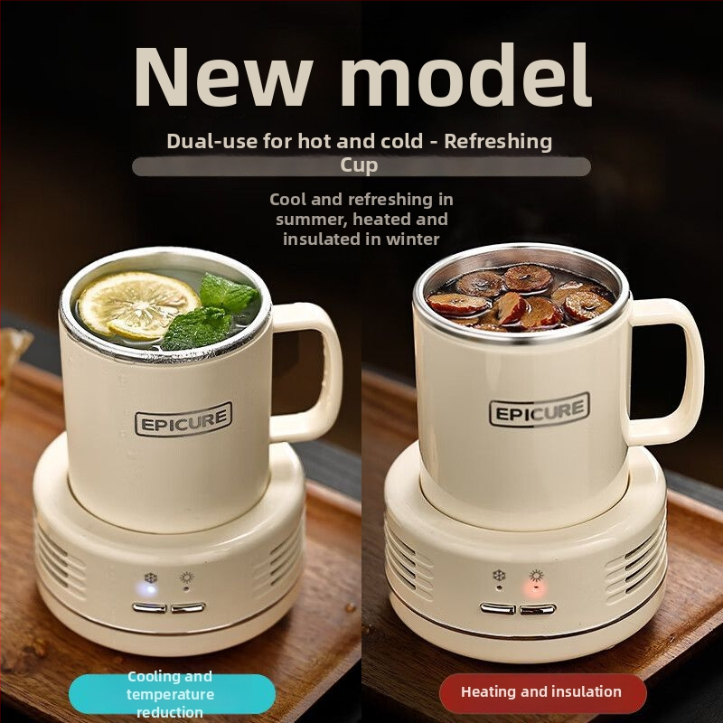 Mini stolný pohár na chladenie a ohrievanie nápojov, kovové telo, jednoduchý štýl, značka A friend