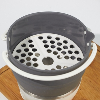 Putni sklopivi električni lonac – prenosni mini lonac, 800W, 1L, unutarnji lonac od nehrđajućeg čelika, para/kuhanje/dušenje