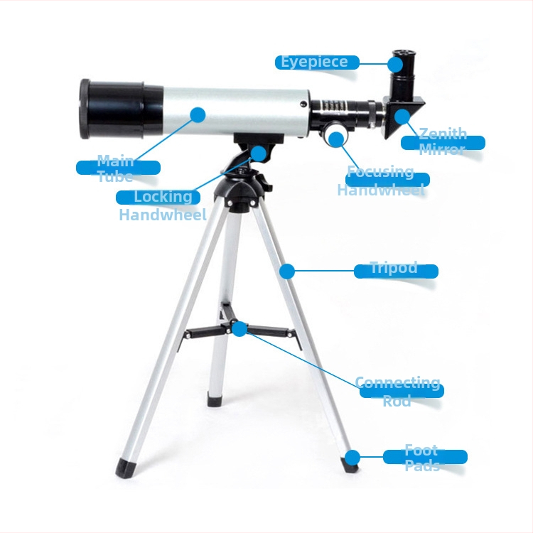 Jiatu F36050 Monokularni astronomski teleskop, povećanje 18x–90x, rezolucija 2 arksekunde