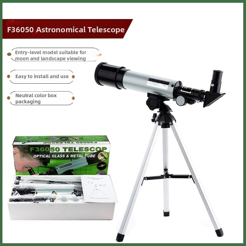 Jiatu F36050 Monokularni astronomski teleskop, povećanje 18x–90x, rezolucija 2 arksekunde