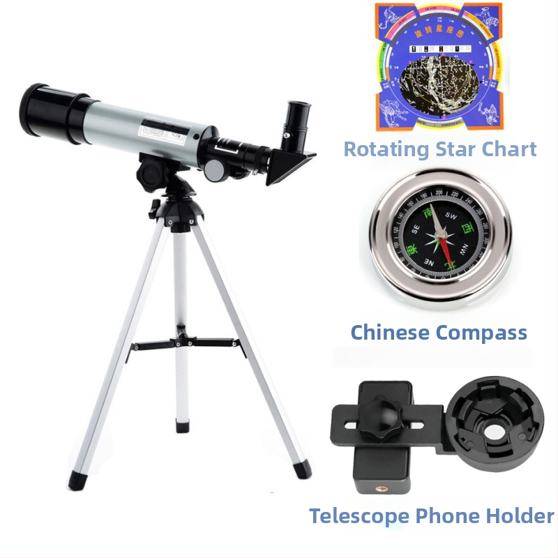 Jiatu F36050 Monokularni astronomski teleskop, povećanje 18x–90x, rezolucija 2 arksekunde