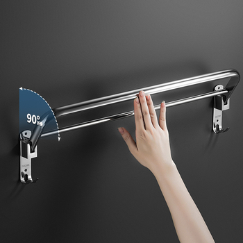 Rozsdamentes acél törölközőtartó, polírozott felület, egyetlen réteg, teherbírás 20–30 kg, Ni qiao, modern minimalista stílus