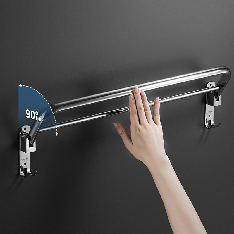 Rozsdamentes acél törölközőtartó, polírozott felület, egyetlen réteg, teherbírás 20–30 kg, Ni qiao, modern minimalista stílus