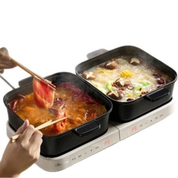 Bear elektromos forró fazék osztott kialakítással, 6 L+ kapacitás, 800 W alatt, mechanikus vezérlés