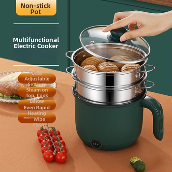Veľká kapacitná elektrická hot pot pre domáce použitie, 800 W, nerezová oceľ, 1–2 osoby, všetko v jednom: parenie, varenie, smaženie, dusenie