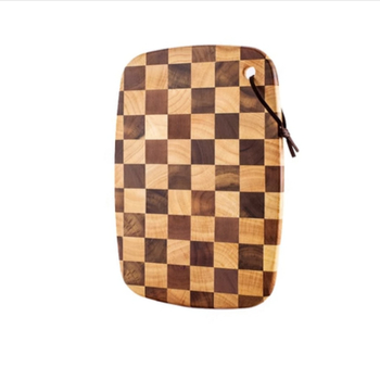 Akácfa vágódeszka, masszív fa, vastag kivitel, sakktábla mintás, gyümölcsök szeletelésére