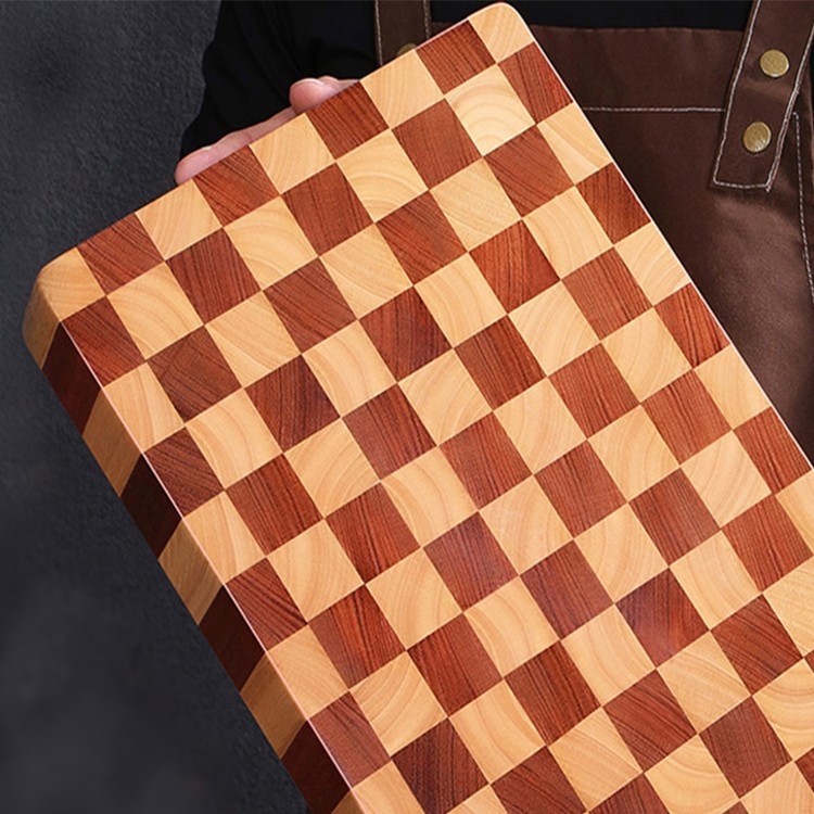 Akácfa vágódeszka, masszív fa, vastag kivitel, sakktábla mintás, gyümölcsök szeletelésére