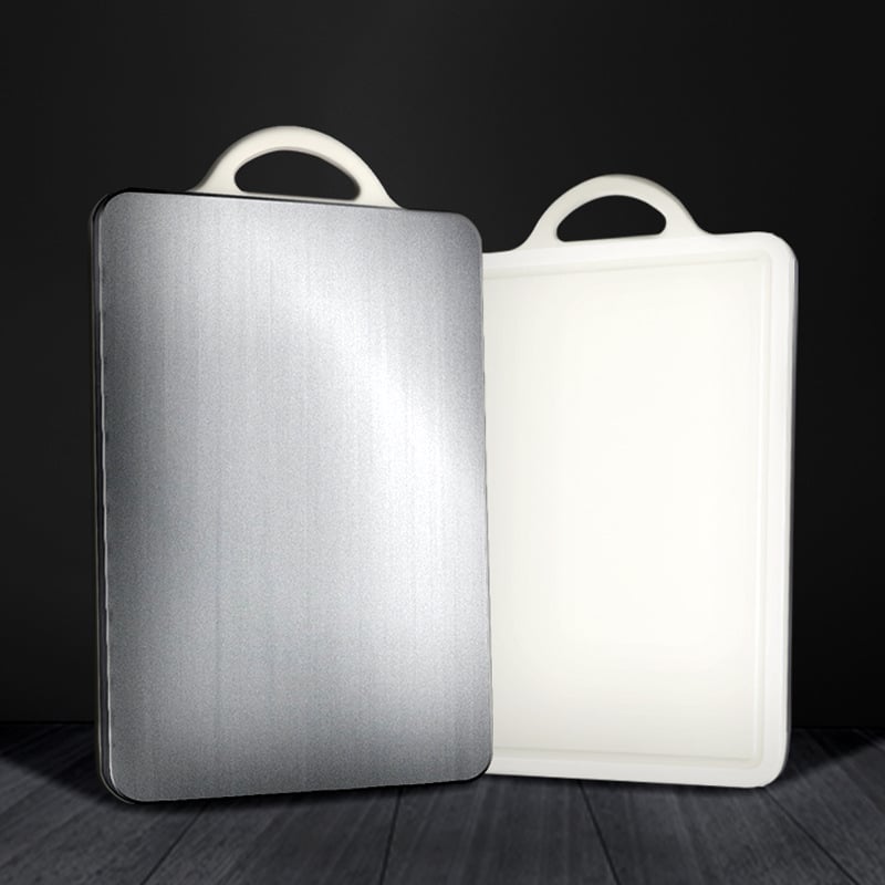 Hua Su rozsdamentes acél vágódeszka – kétoldalas, otthoni használatra, modern minimalist stílus (Anyag: Rozsdamentes acél; Funkció: Kétoldalas; Használat: Otthoni; Stílus: Modern Minimalizmus)