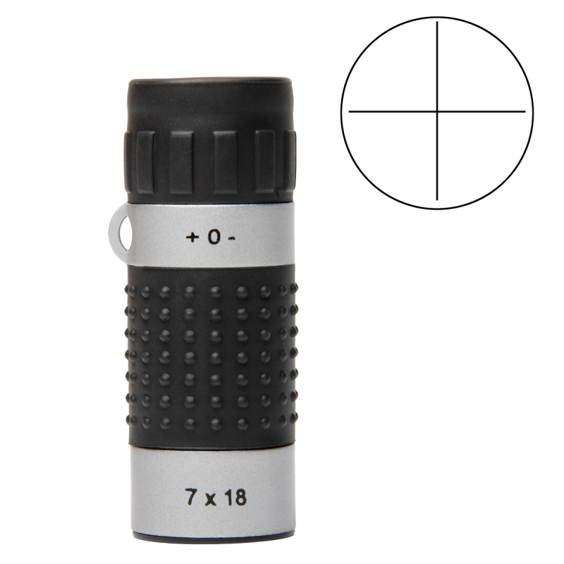 Monokularni teleskop s križnom retikulom za mjerenje udaljenosti, model 7x18, povećanje 7x, vidno polje 8°, izlazna zjenica 18 mm, prijenosno za golf