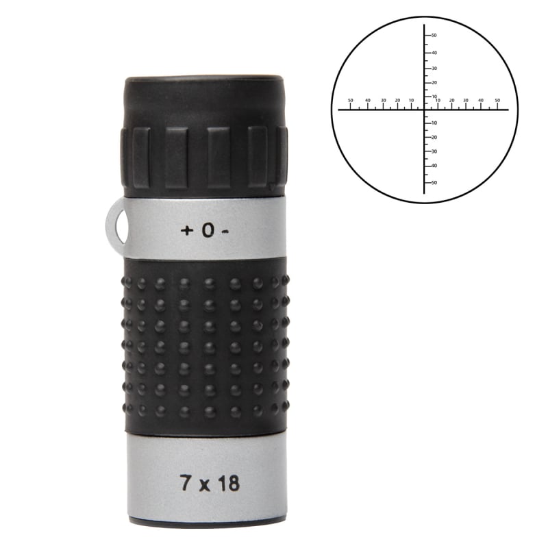Monokularni teleskop s križnom retikulom za mjerenje udaljenosti, model 7x18, povećanje 7x, vidno polje 8°, izlazna zjenica 18 mm, prijenosno za golf