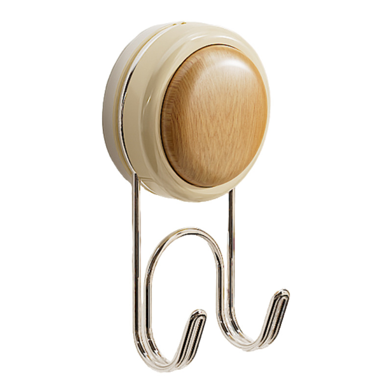 Кухненска вакуумна кука за дъска за рязане, без пробиване, двойна кука, неръждаема стомана, стенен монтаж, максимална носимост 5-10 кг