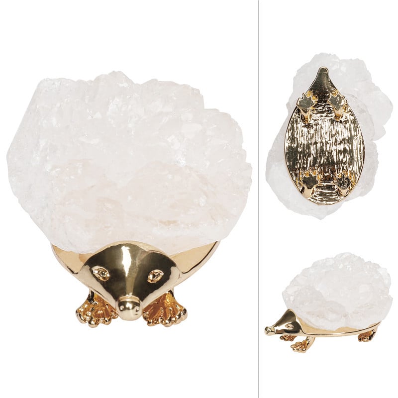 Διακοσμητικό σε μορφή σκαντζοχοιρού από φυσική πέτρα, με εντοιχισμό, διαύγεια VS