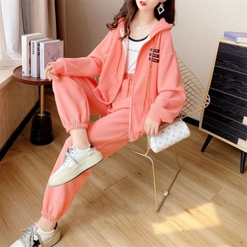 Női kétrészes, lezser sportos szett 3D mintával, poliészter anyag, nadrág, 3/4-es ujj (Őszi 2023)