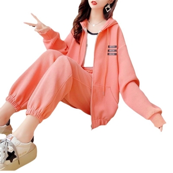 Női kétrészes, lezser sportos szett 3D mintával, poliészter anyag, nadrág, 3/4-es ujj (Őszi 2023)