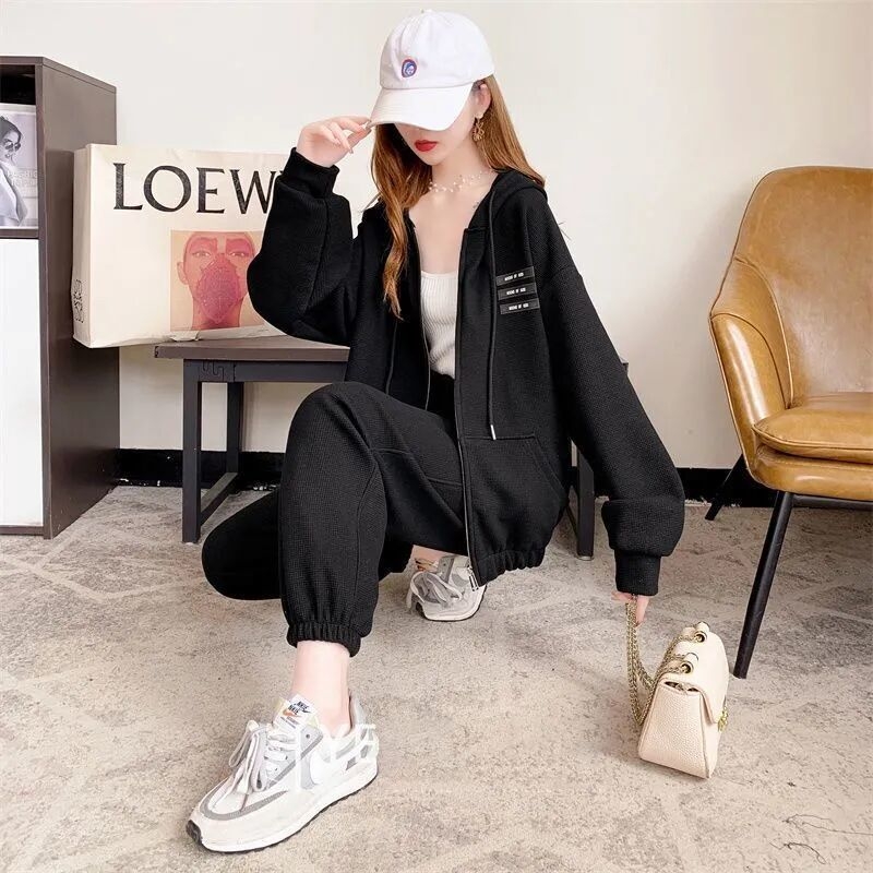 Női kétrészes, lezser sportos szett 3D mintával, poliészter anyag, nadrág, 3/4-es ujj (Őszi 2023)