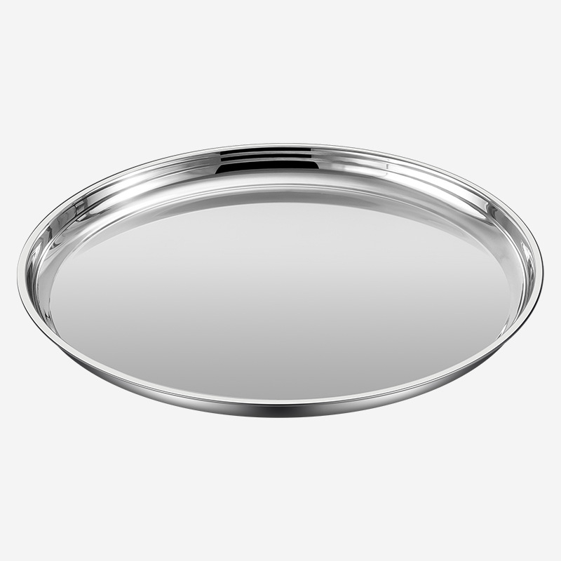 Rozsdamentes acél kerek tál – extrán vastag, fényes felület, szállodai és éttermi használatra