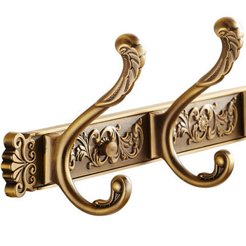 Европейски стил антична стенна закачалка за дрехи и кърпи (Space Aluminum, oxidation finish, East Flame, Light Luxury)