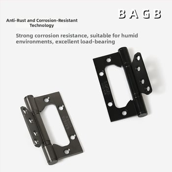 Nehrđajući čelični šarnir leptir za unutarnje drvene vrata — montaža bez utora, elektroplatirani završni sloj, marka BAGB