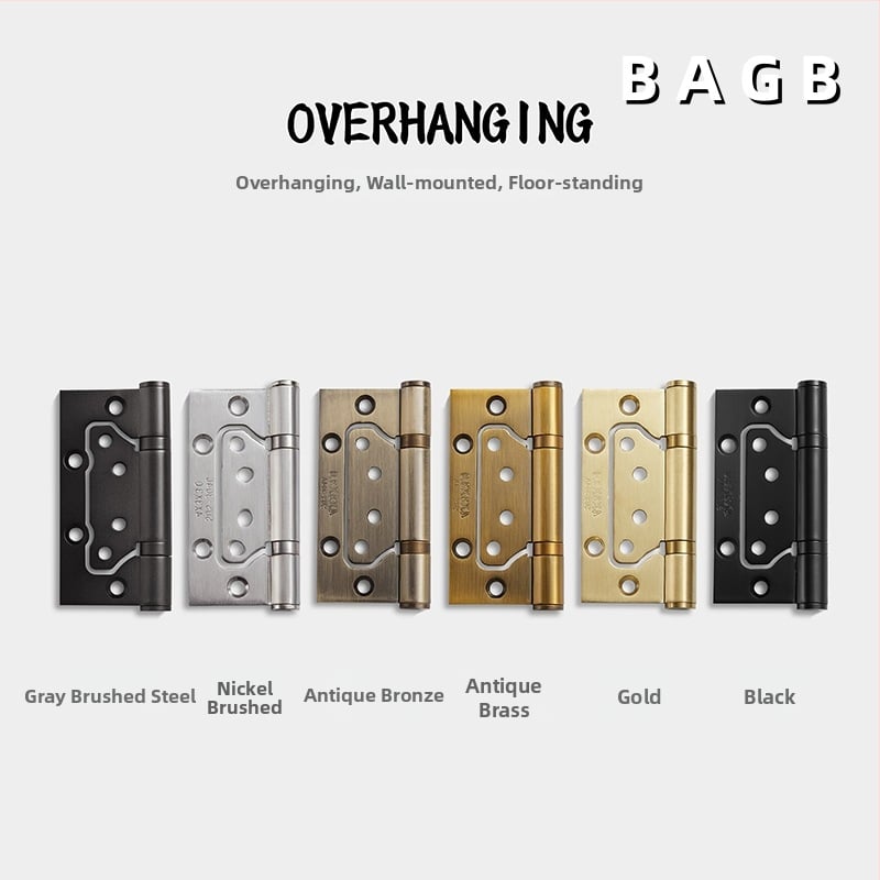 Nehrđajući čelični šarnir leptir za unutarnje drvene vrata — montaža bez utora, elektroplatirani završni sloj, marka BAGB