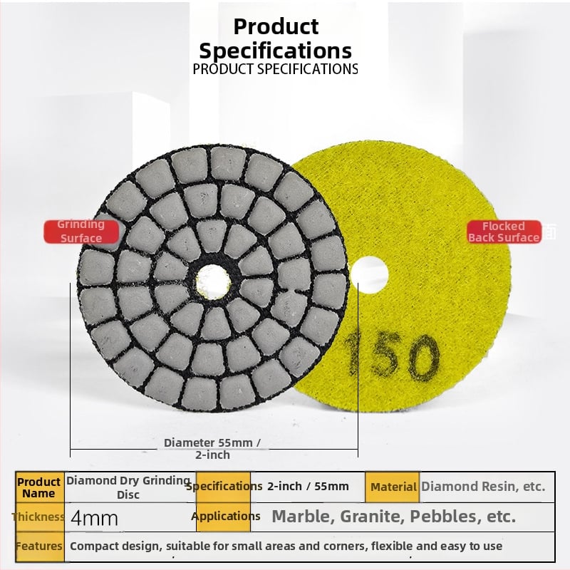 Δίσκος διαμαντιού για ξηρή λείανση και γυάλισμα πέτρας – ειδικά διαμορφωμένος για μάρμαρο, γρανίτη και χαλαζία