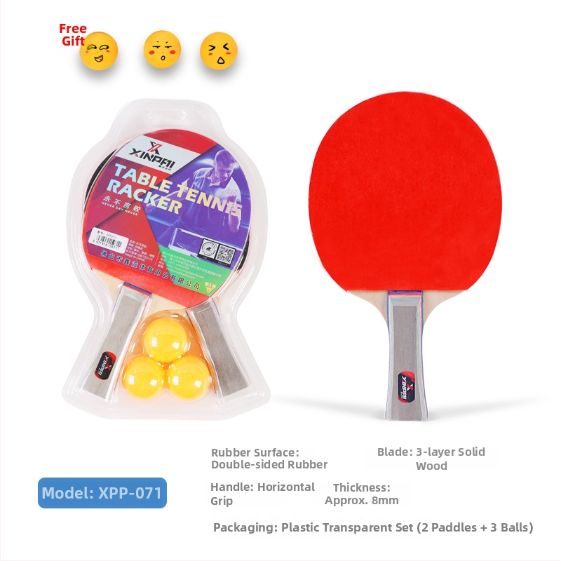Xinpai raketa na stolný tenis s doskou z lipového dreva, guma reverz, horizontálne uchopenie, štandardné špecifikácie