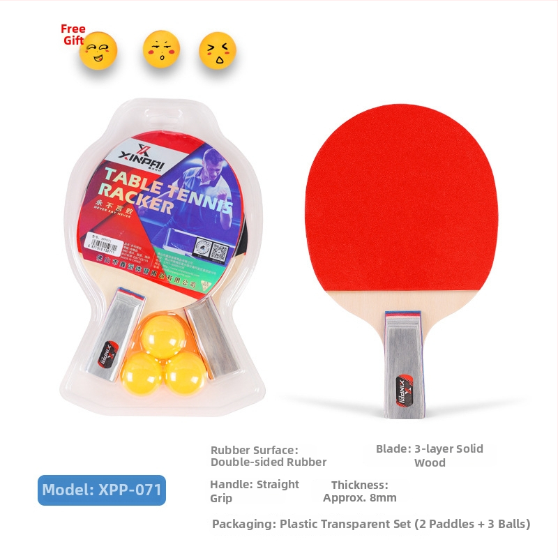 Xinpai raketa na stolný tenis s doskou z lipového dreva, guma reverz, horizontálne uchopenie, štandardné špecifikácie