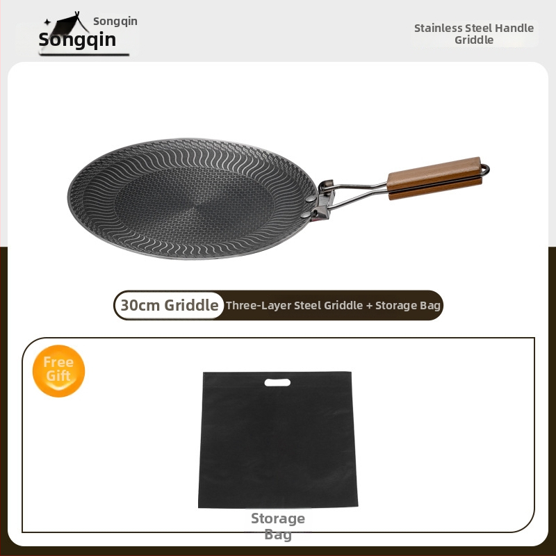 Okrugla grill tava od 316 nehrđajućeg čelika, lijevana konstrukcija, prijenosna, mogućnost prilagodbe