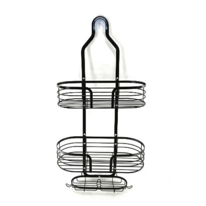 Raft de duș pentru baie, din fier, 3 etaje, Stil minimalist, finisaj electroplate și acoperire cu pulbere, sarcină 1–5 kg