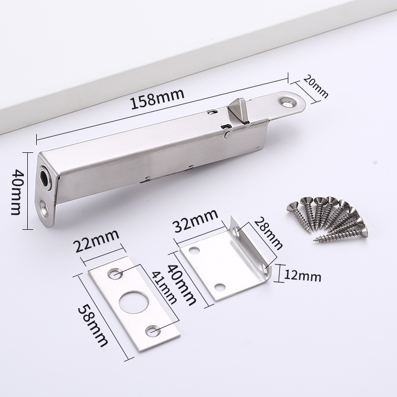 Zăvor automat antifoc pentru uși de trecere, tip B, oțel inoxidabil, finisaj electroplacat