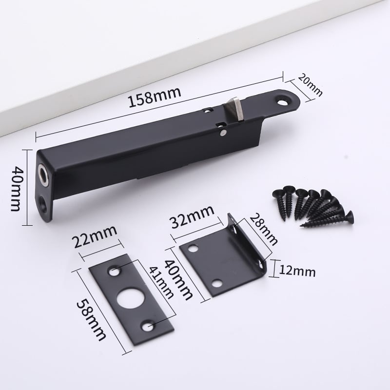 Zăvor automat antifoc pentru uși de trecere, tip B, oțel inoxidabil, finisaj electroplacat