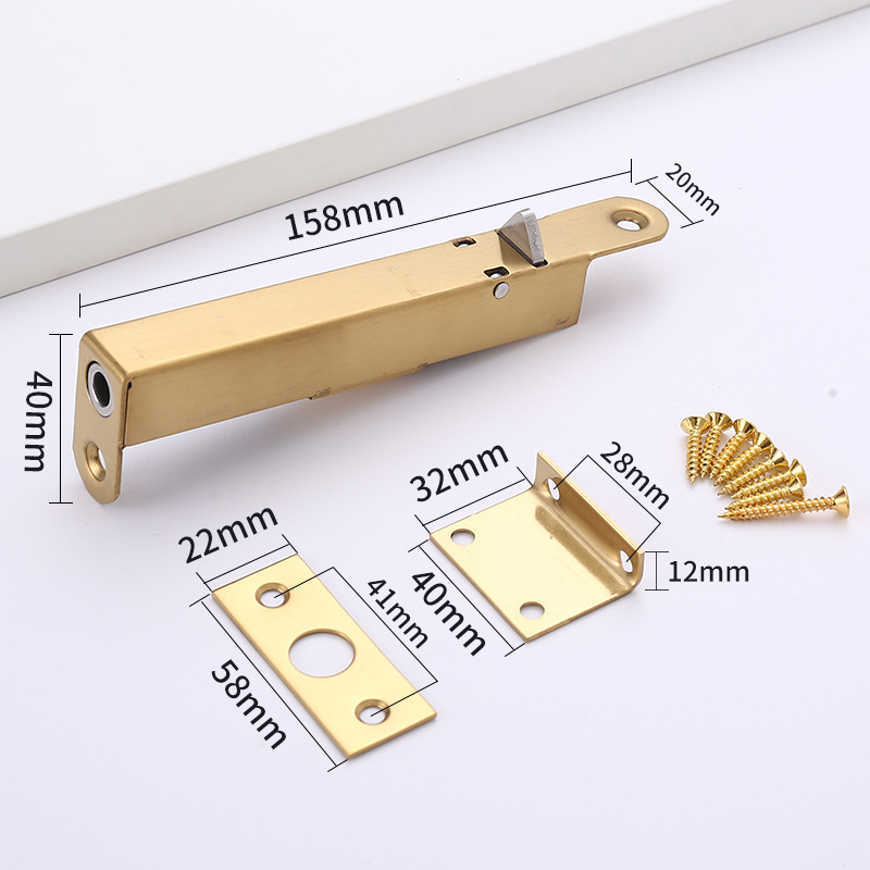 Zăvor automat antifoc pentru uși de trecere, tip B, oțel inoxidabil, finisaj electroplacat