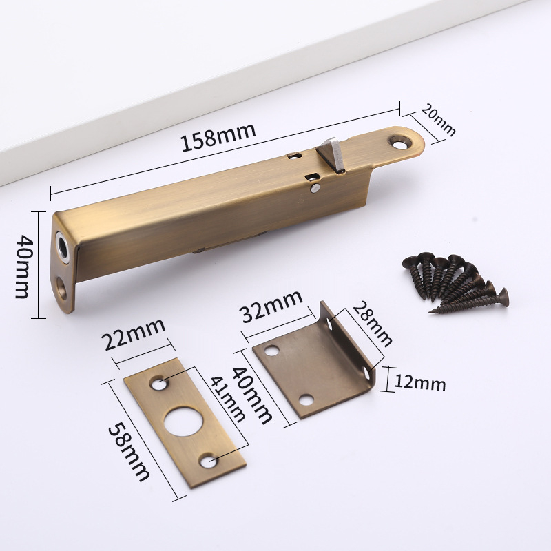 Zăvor automat antifoc pentru uși de trecere, tip B, oțel inoxidabil, finisaj electroplacat