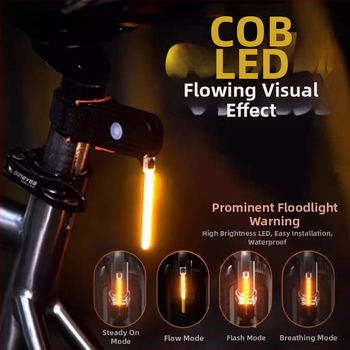 Zadnja svjetiljka za bicikl s dizajnom tekuće vode i pokaznim svjetlom