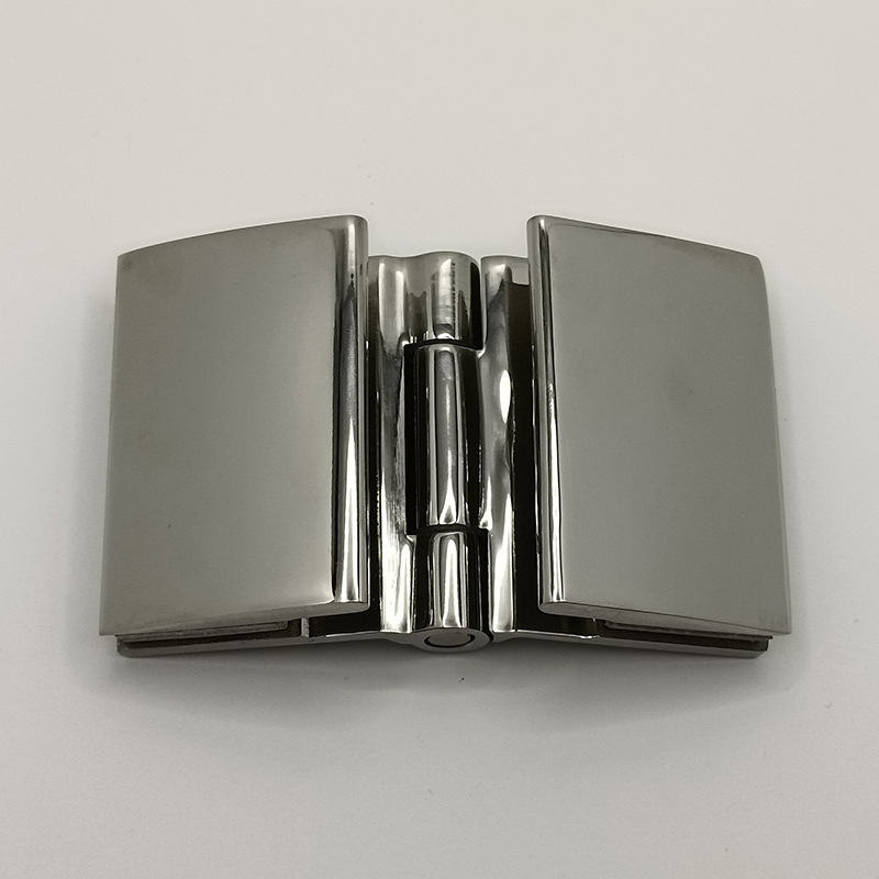 MSD-S108 balama din oțel inoxidabil pentru ușile din sticlă ale băii, deschidere spre interior curbat, 304 oțel inoxidabil, stil modern minimalist