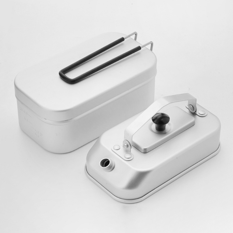 Set čajnik i kutija za ručak – anodizirano aluminij, HW1041, 258 g, Prijenosno, Ručno, Za 1–4 osobe